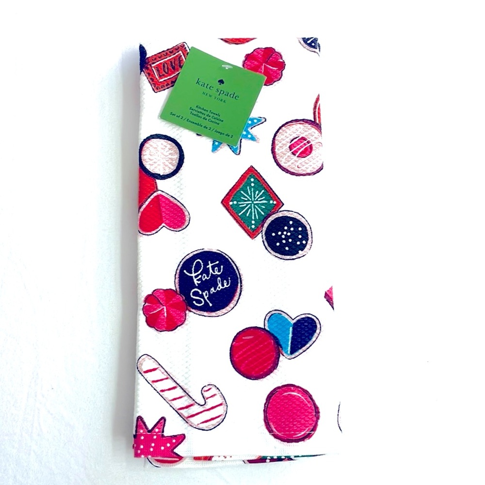 NWT Kate Spade Set Of Two Christmas Kitchen Towels